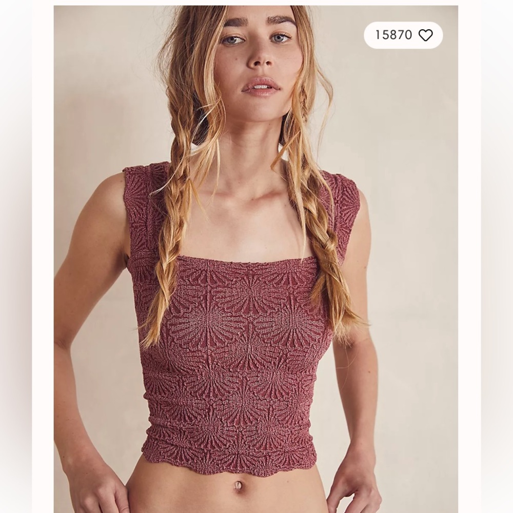 Free People Love Letter Cami, Size Medium/Large